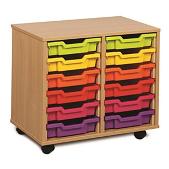 12 Shallow Tray Unit Maple Finish Other Colour Trays