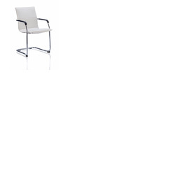 Echo II White Leather Visitor Chair
