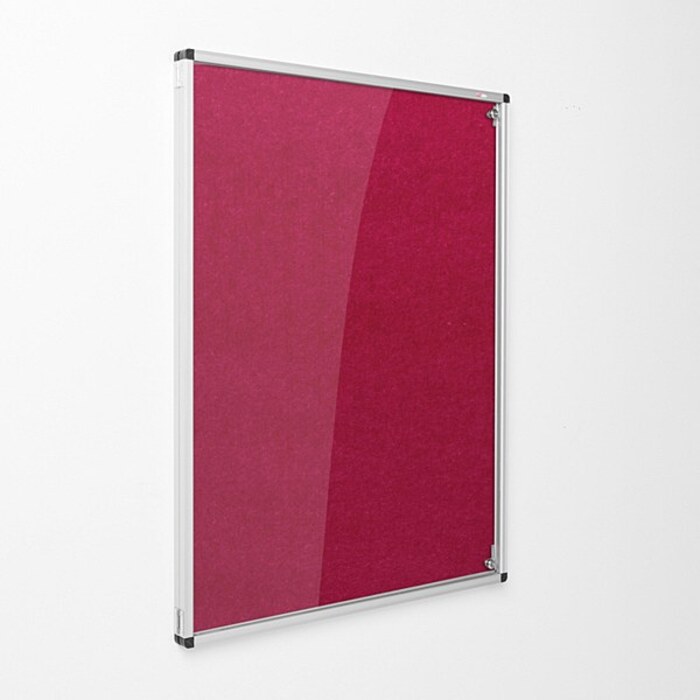 Eco-Colour Resist-a-Flame Tamperproof Noticeboard 1200 x 900mm RASPBERRY