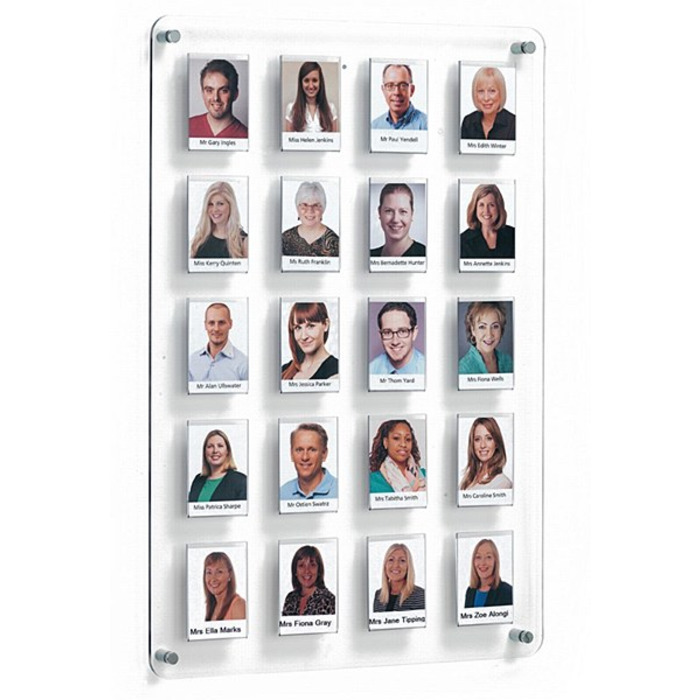 Crystal Wall Staff Photo Board 20 Pocket