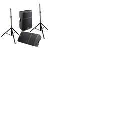 15" 2000w Active Speaker System, Set of Two with Stands