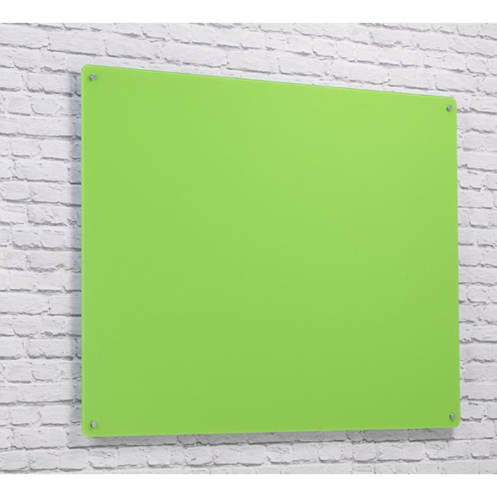 Wall Mounted Glass Board 1000 x 650mm Lime