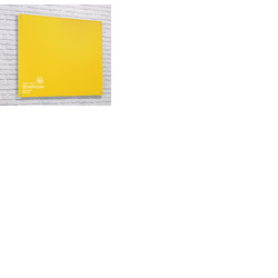 Magnetic Glass Board with your Logo 1000 x 650mm Yellow