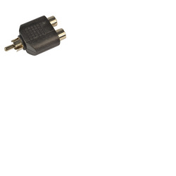 Dual Phono / RCA Sockets to Single Phono / RCA Plug, Stereo To Mono Adapter