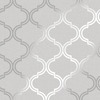 Glistening Geometric Trellis Wallpaper Grey