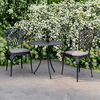 Cast Aluminium Black Bistro Table And Chairs Set