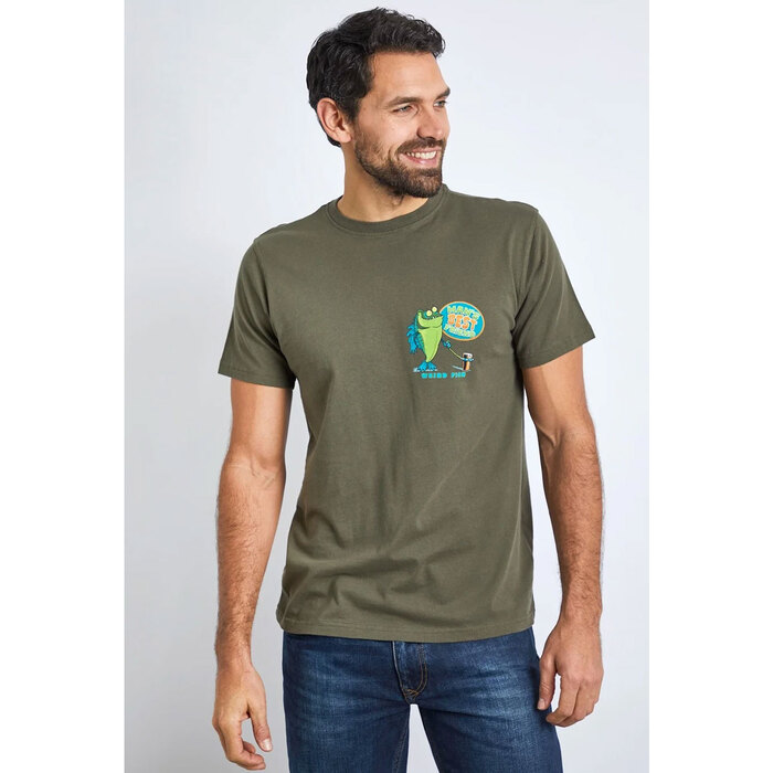 Weird Fish Man's Best Friend Organic Cotton Artist T-Shirt Dark Olive XL
