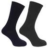 Hoggs of Fife Brogue Merino Country Socks Twin Pack-Navy/Grey-10-13
