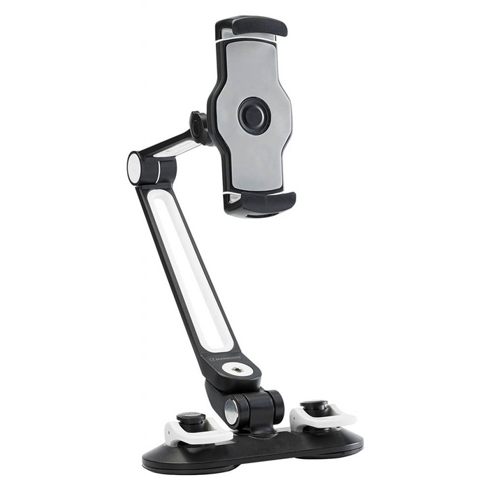 Aluminium Stand for Smartphones/Tablets 4 to 11" with Double Suction Cup Base