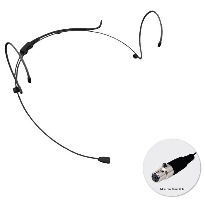 Black Headset Mic With 4 Pin Mini XLR