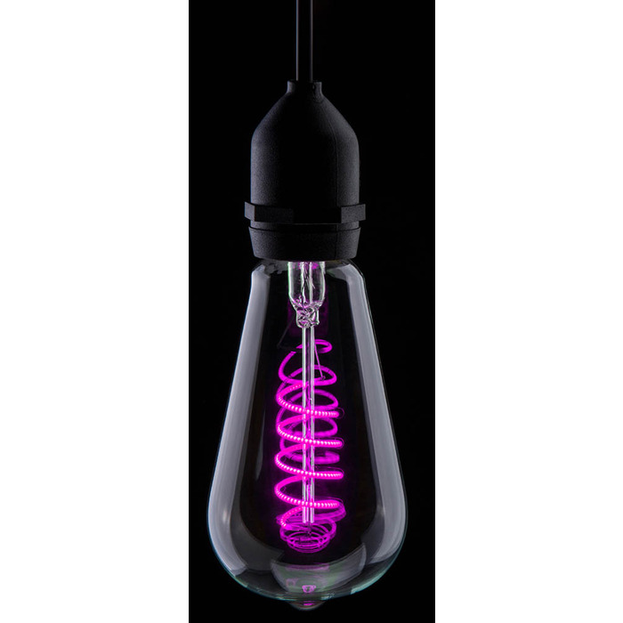 Funky Spiral Filament LED Lamp 4W E27 - Magenta