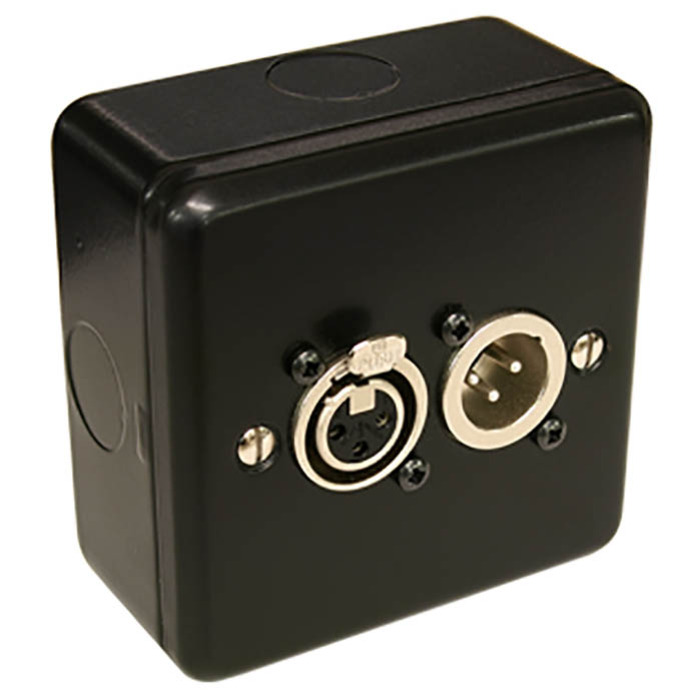 2 Way XLR 3 Pin Plate with Surface Mount Box - Female/Male