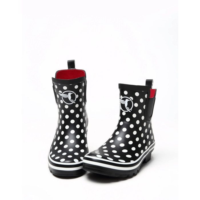 Evercreatures Black Polka Meadow Wellies