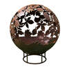 Garden Fire Ball 90cm Leaf Design with Rust Finish