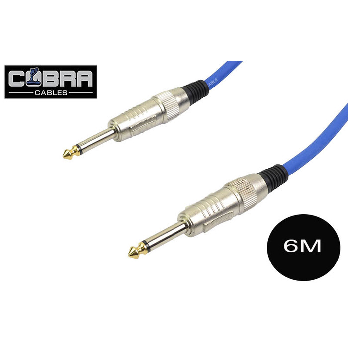 1/4" (6. 35mm) Mono Jack to Jack Cable Blue 6m