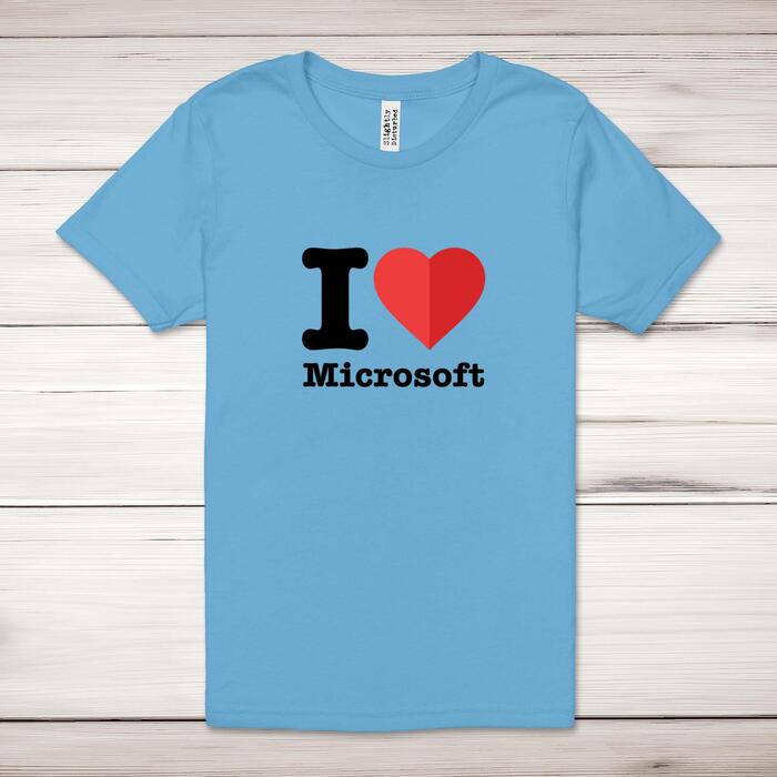 I Love Microsoft Adult T
