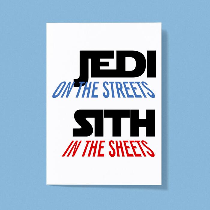 Jedi On the Streets Greeting Card - White, A5