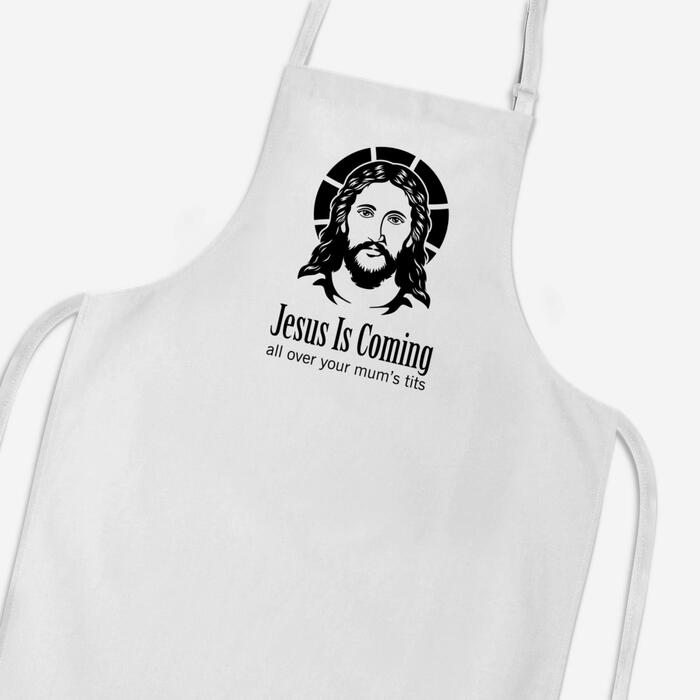 Jesus Is Coming Apron - White, One