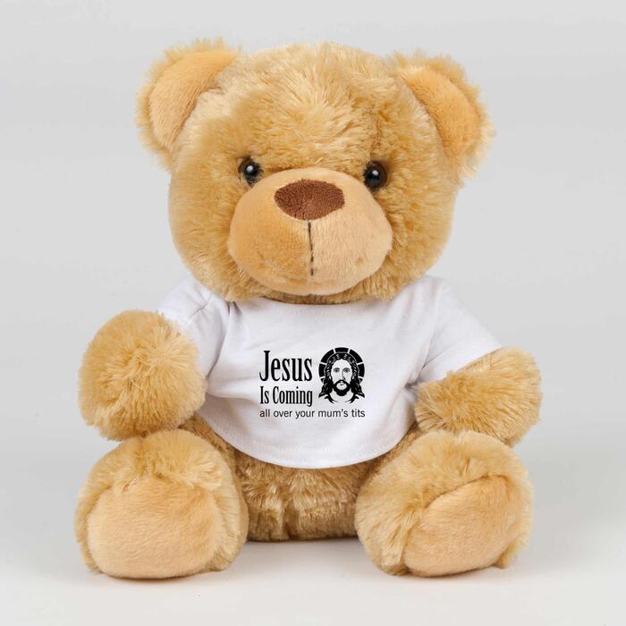 Jesus Is Coming Swear Bear - Brown, Small