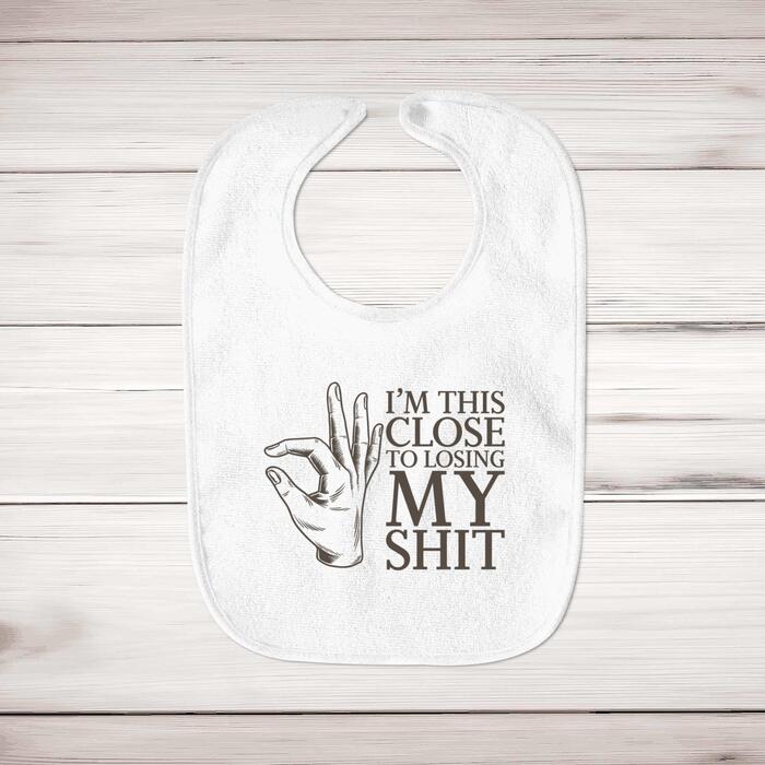 Losing My Shit Baby Bib - White, One