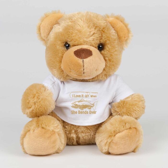 I Love It When She Bends Over Swear Bear - Brown, Medium