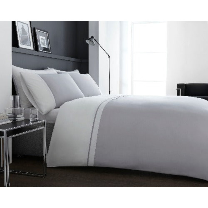 Cotton Rich Sorrento Grey - Extra Large Single Duvet Cover Set