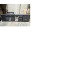 Ex Display Draco Grills Fusion 6 Burner Black Outdoor Kitchen with Side Burner, Single Fridge and Double Cupboard