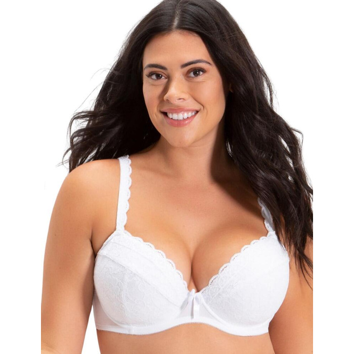 Pour Moi Rebel Padded Plunge Bra - White - 32DD