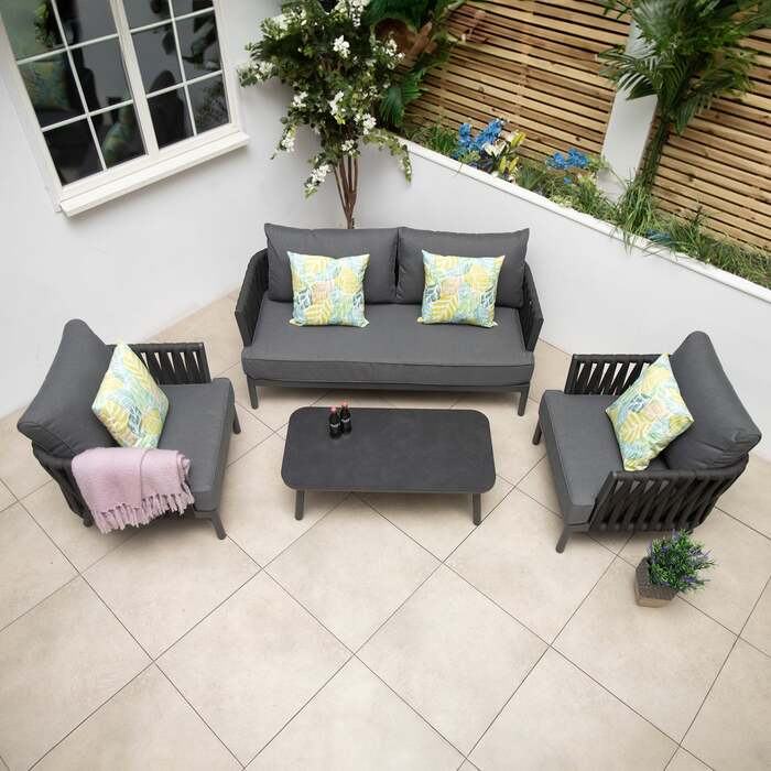 Bracken Outdoors Maldives Rope Aluminium Lounge Garden Sofa Set, Early March 2026