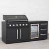 Draco Grills Fusion 6 Burner Black Outdoor Kitchen with Modular Single Fridge, End of January 2026