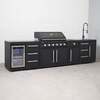 Draco Grills Fusion 6 Burner Black Outdoor Kitchen with Modular Side Burner, Sink, Single Fridge, Mid February 2026