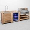 Draco Grills Teak 6 Burner Outdoor Kitchen with Modular Sink and Single Fridge, End of February 2026