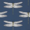 Harlequin Demoiselle Dragonfly Wallpaper Ink Blue / Chartreuse HGAT111243