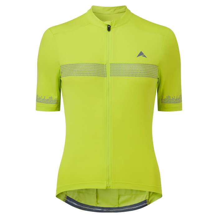 Nightvision Women's Short Sleeve Cycling Jersey Lime | Removable Padded Liner, All-Day Comfort | Secure Pocket & Reflective Details | 10 | Altura