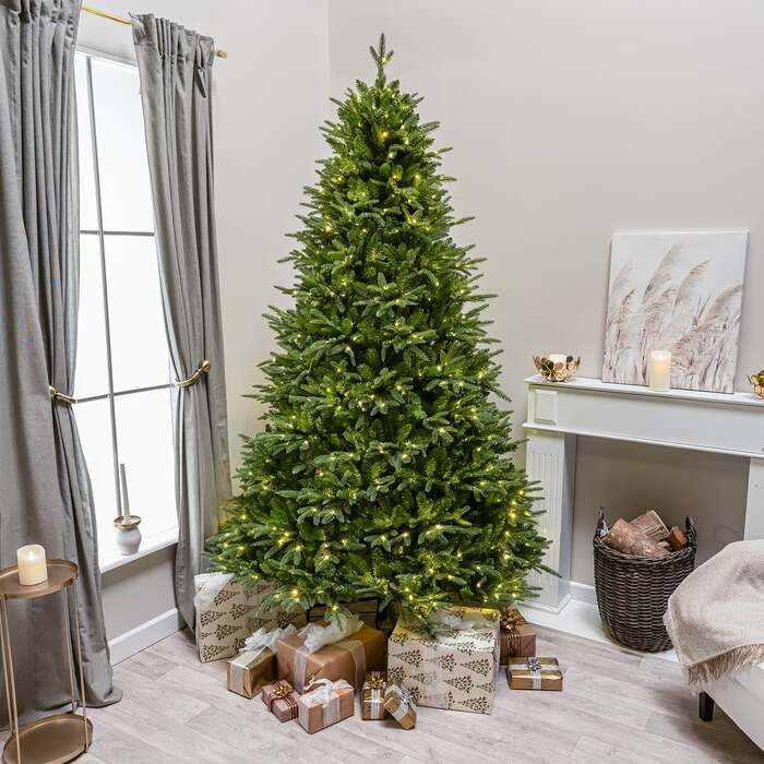 Blenheim Fir Artificial Pre-Lit PE Christmas Tree 6. 5FT, 7. 5FT, 7. 5ft (2. 3m)