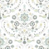 Britt Woodland Damask Vinyl Wallpaper Ochre / Turquoise Fine Decor FD26510