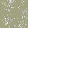 Laura Ashley Pussy Willow Wallpaper Moss Green 121074