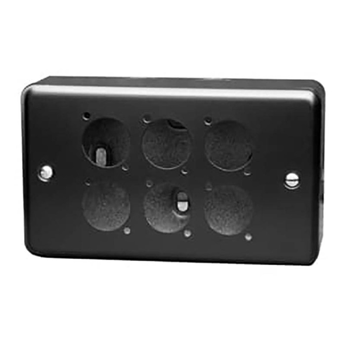 Double Gang Plate and Box for D Series Connectors - 6 Way Horizontal