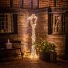 Light Up Christmas Lamp Post Lantern in Brown Weave with 200 White/Multi LEDs
