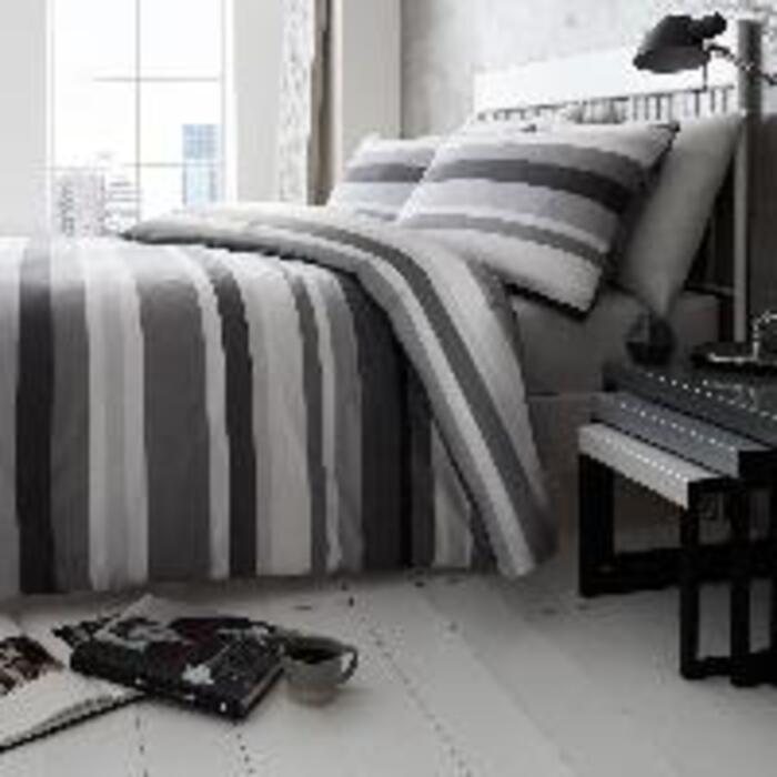 Student Bedding Set - Stripes & Checks - Monochrome Stripe