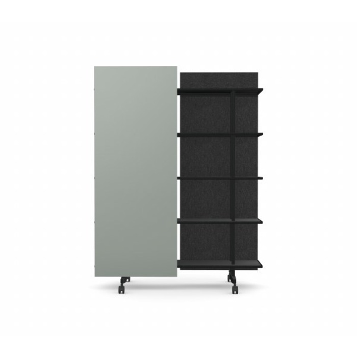 A08 Mobile Shelving Unit with Glass Writing Board