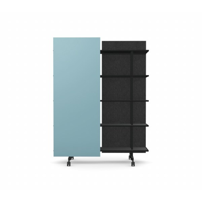 A08 Mobile Shelving Unit with Glass Writing Board