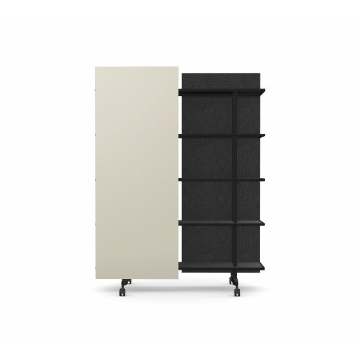 A08 Mobile Shelving Unit with Glass Writing Board