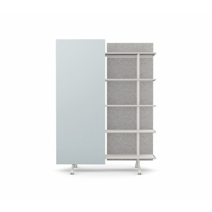 A08 Mobile Shelving Unit with Glass Writing Board