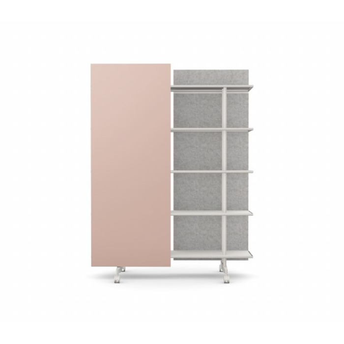 A08 Mobile Shelving Unit with Glass Writing Board