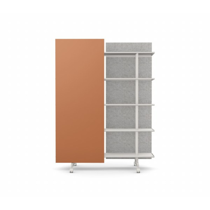 A08 Mobile Shelving Unit with Glass Writing Board