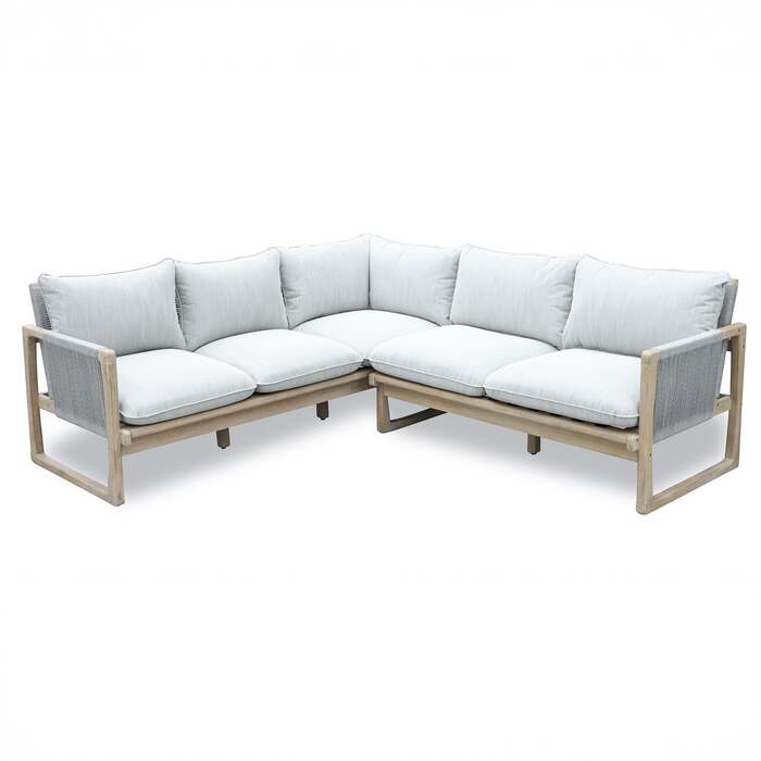 Bracken Outdoors Burford Rope Wooden Square Corner Sofa Garden Furniture Set
