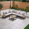 Bracken Outdoors Cuba Aluminium Corner L Shape Outdoor Sofa Set with Coffee Table