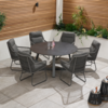 Bracken Outdoors Colorado Rope 6 Seat Round Aluminium Garden Dining Set