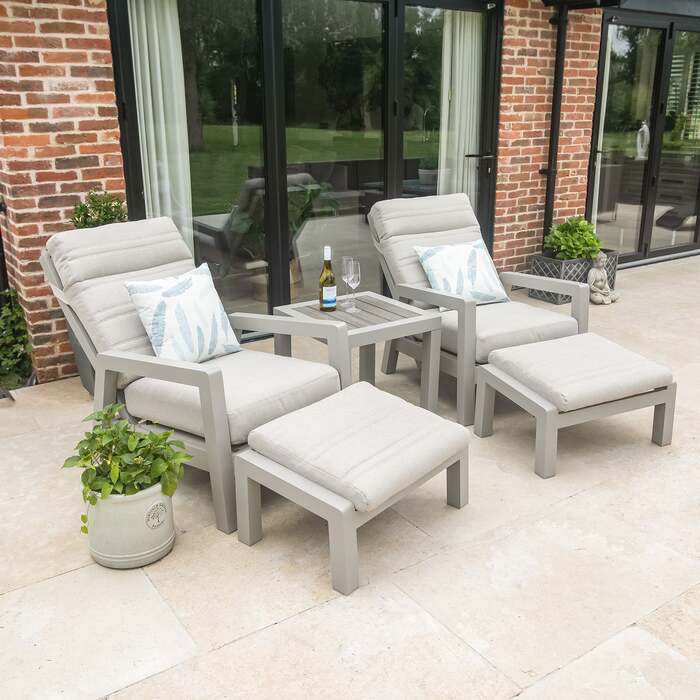 Bracken Outdoors Baltimore Aluminium Duo Recliner Garden Furniture Set